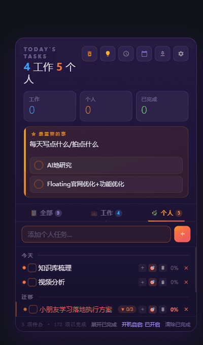 「个人」Tab
