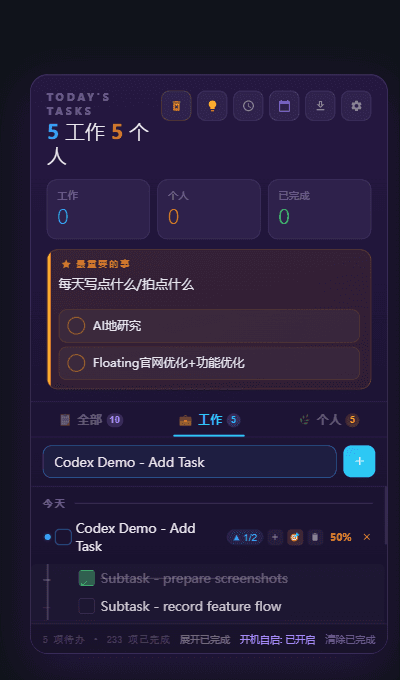 子任务进度